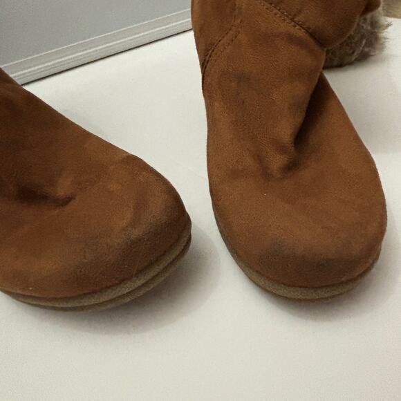 Decree DC Boulder Brown Lace Up Faux Fur Lined Knee-High Wedge Snow Boots Size 9 - Picture 8 of 12